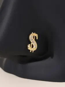 Sparkling Rhinestone Dollar Sign Shape Nose Ring, Unique Style Accessory for Daily Wear, Eye-Catching Design with Shimmering Details