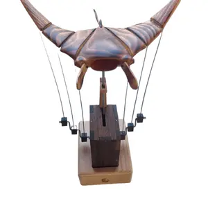 Creative wood carving devil fish handmade wooden tabletop ornaments, home, cafe, office, birthday gifts Christmas gifts, creative ornaments