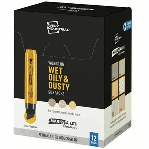 Avery AVE29866 Extra Large Chisel Ultra Duty Marker, Black - Pack of 12
