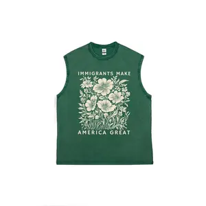 Immigrants Make America Great Men's vintage washed pure cotton vest