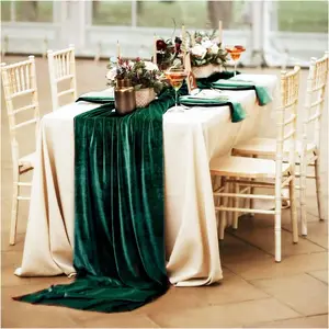 SoarDream Velvet Table Runner Emerald Green 29"x120" for Wedding Party Xmas Decorations