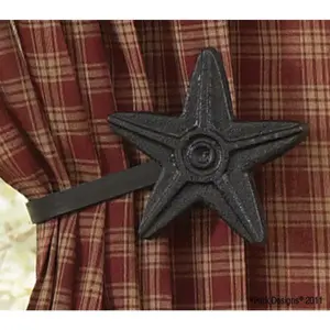 Star Curtain Tie Backs - Black