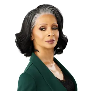 Sensationnel Human Hair Blend Lace Front Wig BareLace Glueless 13X6 Platinum Glow Adeline