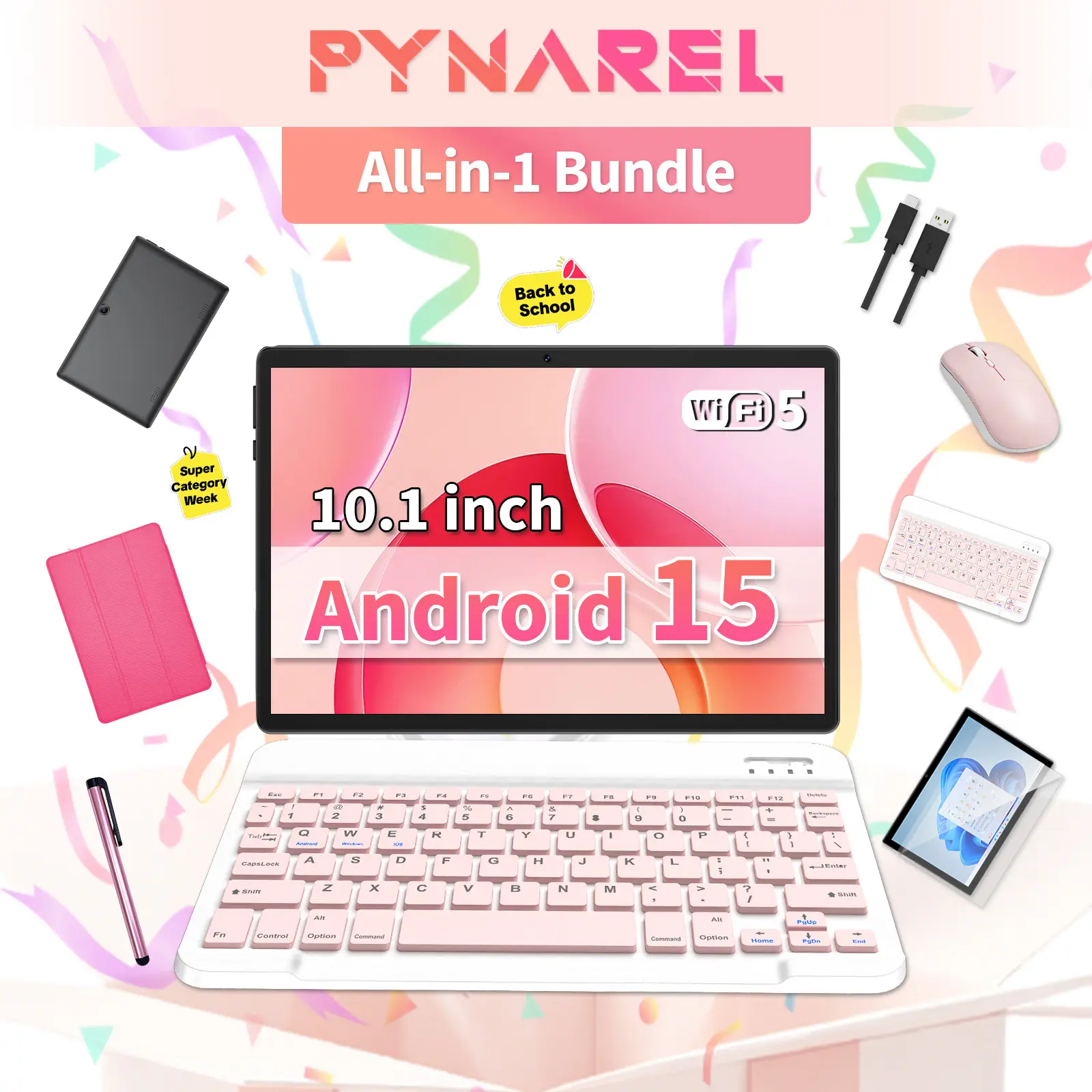 【TikTokShopBackToSchool】2026 Android 15 Tablet package-All in 1, Gift Bundle with Keyboard, Mouse, Stylus & Case, for family entertainment, Easy Setup for Family, Portable for Travel & Outdoor Fun summerwins, Streaming & Campus Life, Back to school Deals