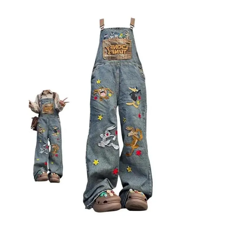 KF Roam Embroidered Overalls - Retro Embroidery Outfit - Trendy Clothing for Women