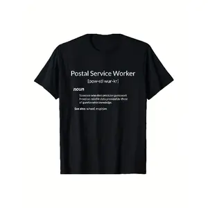 merch shirt for men Men's & Women's Funny Postal Worker T-Shirt - 100% Cotton Retro Mail Service Graphic Tee with Postal Worker Definition Print, Casual Short Sleeve Crew Neck Shirt for Postal Service Themed Apparel