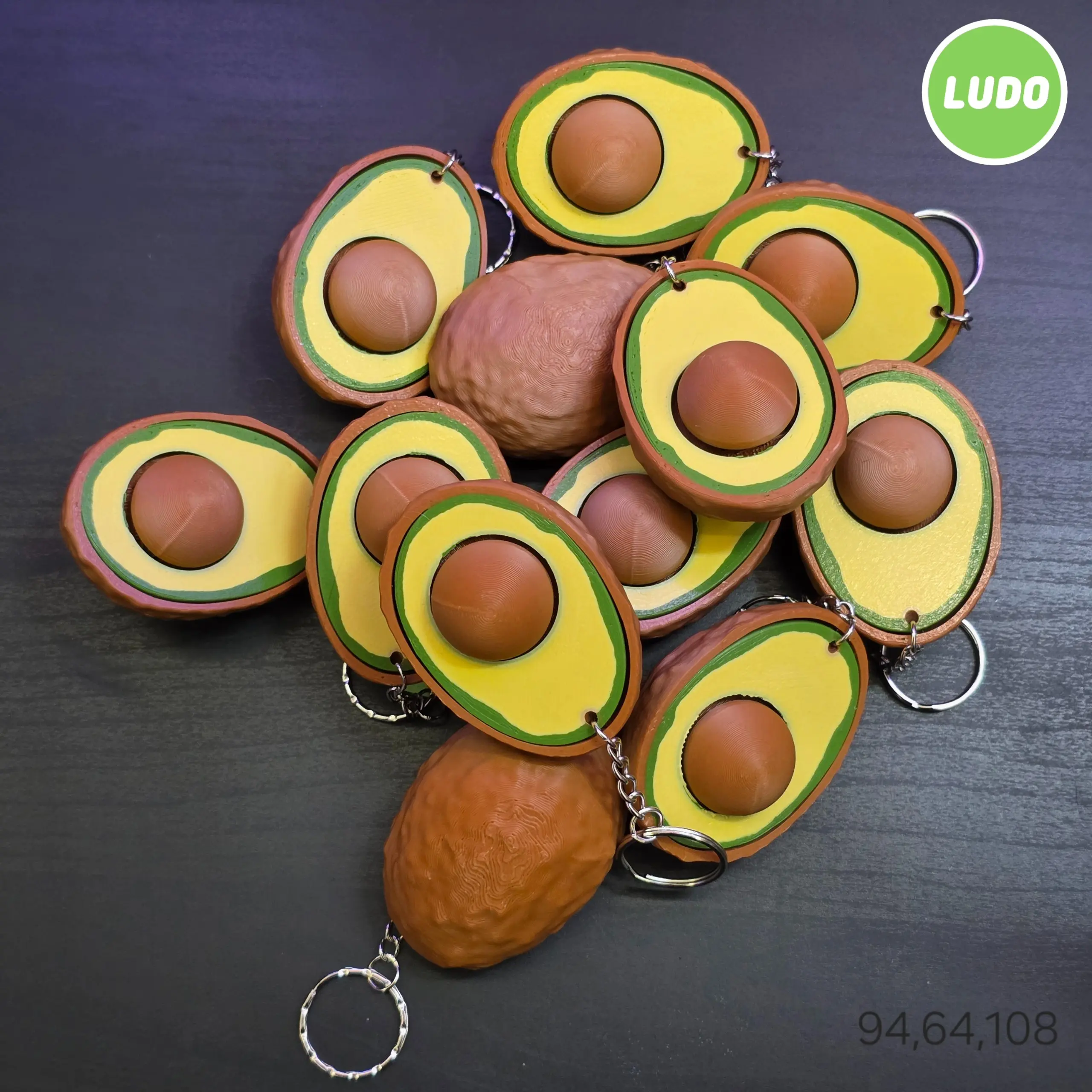 Avocado Clicker Keychain