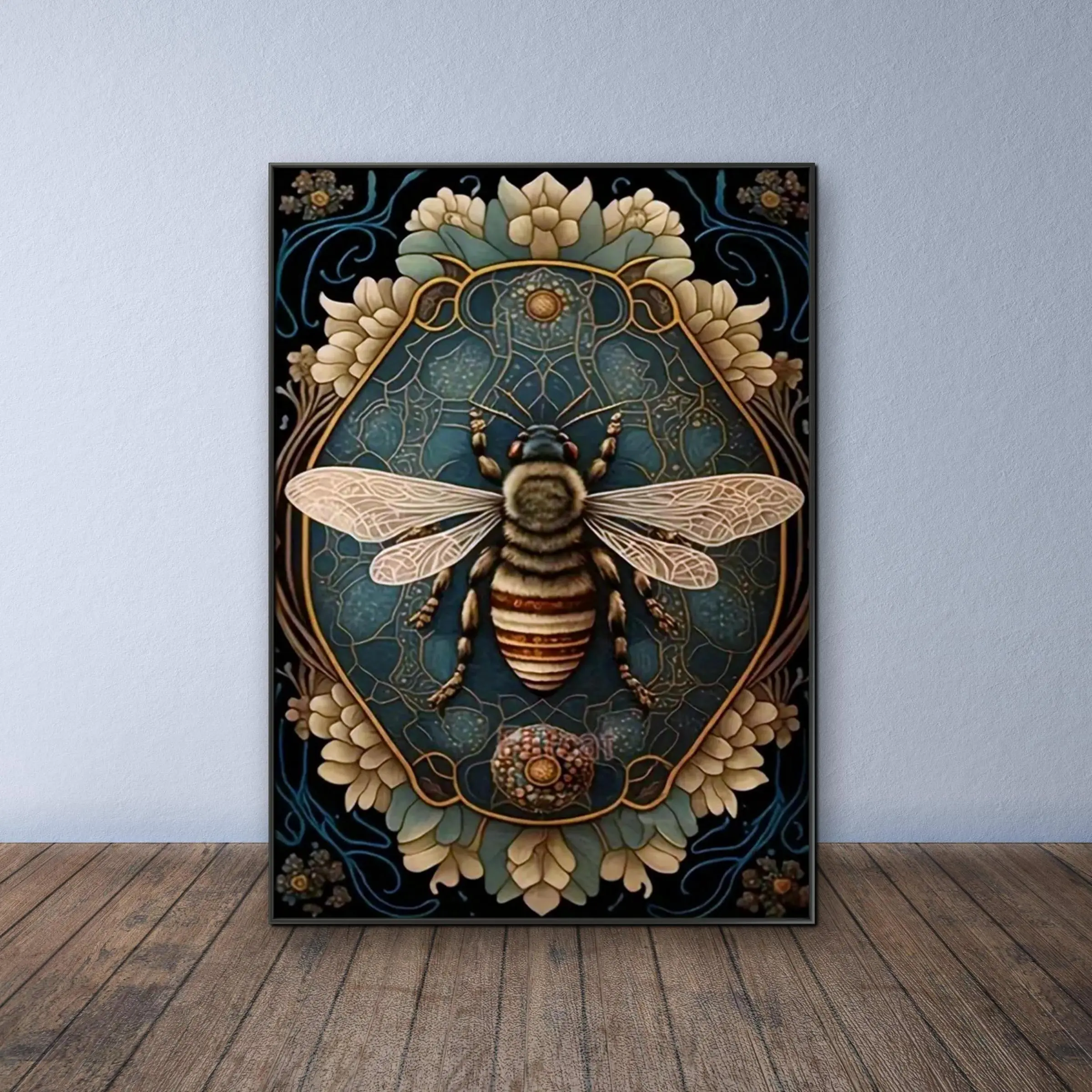 Bee Pattern DIY Diamond Arts Colorful Painting Kit without Frame, DIY 5D Diamond Arts Colorful Painting Kit, Wall Art Decor for Home Living Room Bedroom, Diamond Pattern Design