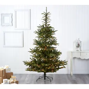 Nearly Natural 7.5' Layered Spruce Faux Christmas Tree