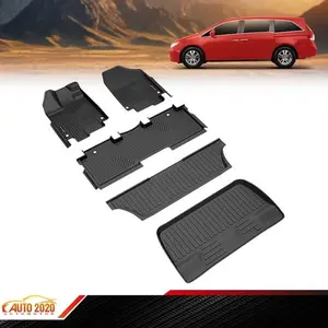TPE Floor Mats Fit For 2018-2025 Honda Odyssey Durable All Weather Floor Mats & Cargo Liner TPE