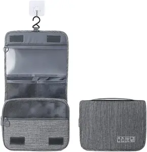 Portable Hanging Toiletry Organizer Bag – Large Capacity Waterproof Travel Cosmetic Case with Multi-Zip Storage Compartments, Compact Makeup & Bathroom Essentials Pouch for Vacation, Gym, Dorm, Business Trips & Everyday Use #TravelMustHave