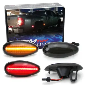 iJDMTOY Smoked Lens Amber/Red Full LED Trunk Bed Marker Lights Set For 2008-14 Chevy GMC 2500HD 3500HD Dually Truck Double Wheel Side Fenders, Powered by Total 60 LED