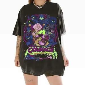 Courage the Cowardly Dog Comfort Color T-Shirt, Vintage 90s Cartoon Graphic Tee, Retro Streetwear Top, Unisex Gift Shirt, Top Menswear Streetwear Tropical