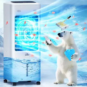 Portable Evaporative Air Cooler - 3Gal Windowless Swamp Cooler with 2 Ice Packs, Remote, 4H Timer, 120° Oscillation, 4 Modes, 3 Speeds for Home, Office