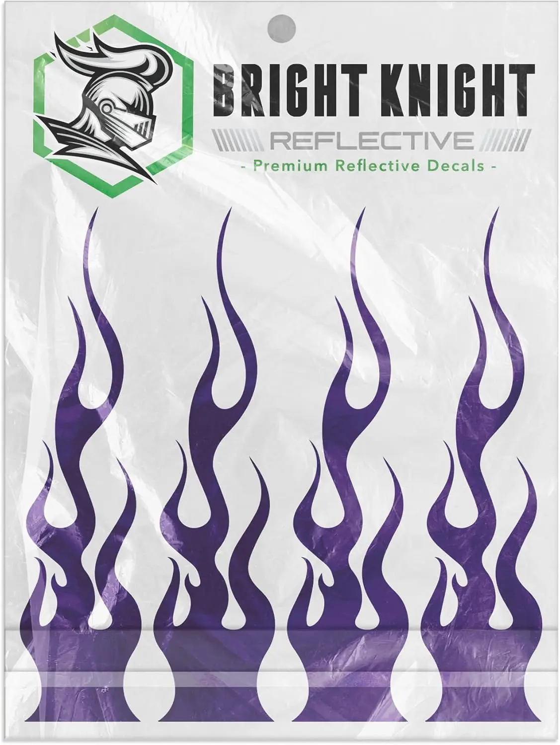 4-Piece Purple Premium Vinyl Reflective Flame Motorcycle Stickers, 3M Long-Lasting Adhesive, Flexible for Easy Installation & Removal, Visibility Boost for Motorcycle Helmet & Body Decals