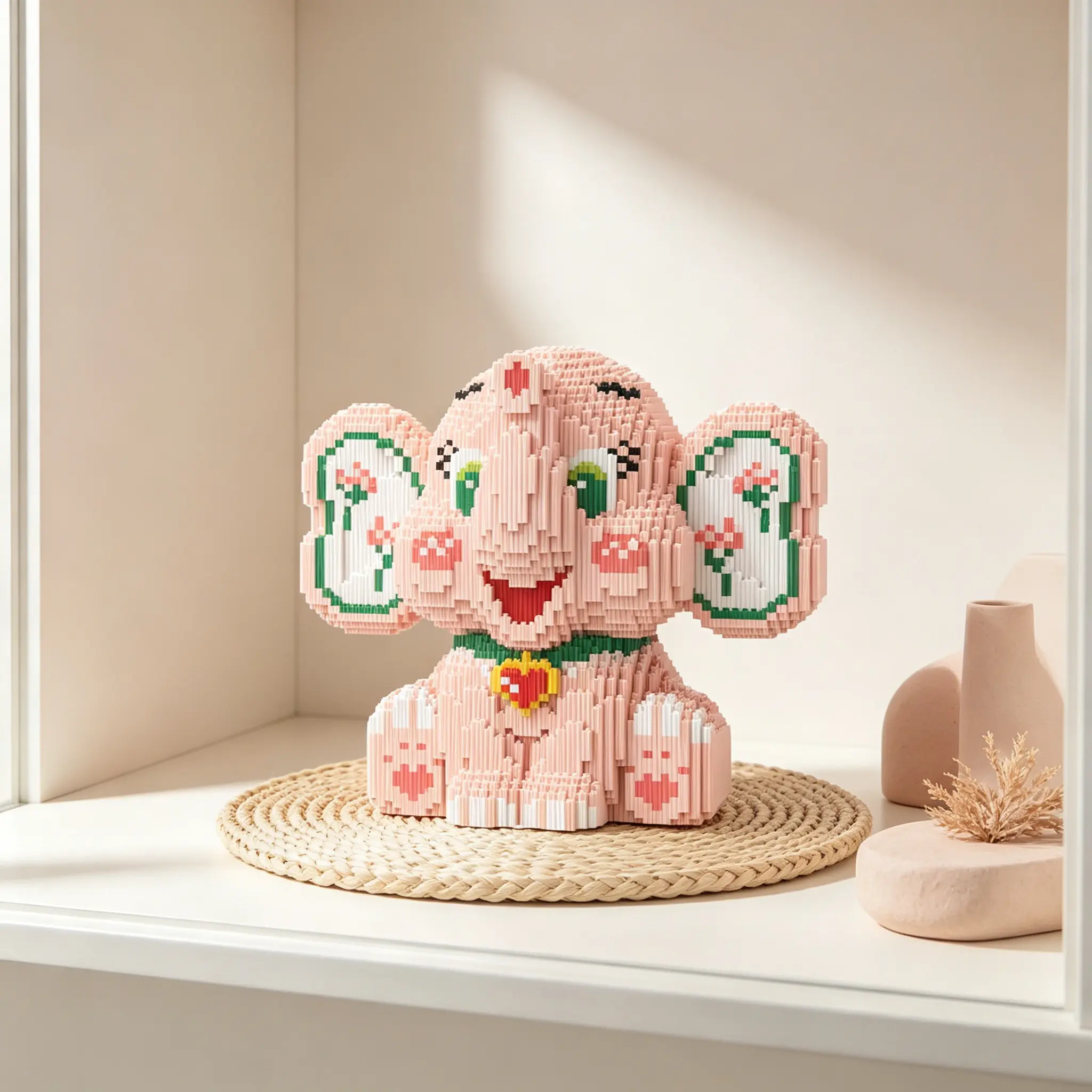 3D Elephant Puzzle Building Block Ornament, Home Office Decor, Party Decoration, Ideal Gift, Handmade Craft, Lightweight Statue