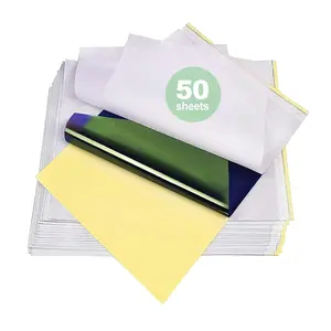 Tattoo Transfer Paper, 50 Sheets Stencil Transfer Paper for Tattooing, A4 Size Thermal Stencil Paper for Tattoo Beginners Artists Tattoo Supplies