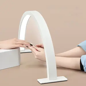 Portable LED Nail Lamp, Half-Moon Design, USB Powered, Simple Button Control, Tabletop Indoor Lighting for Manicure, Eyelash Extension, Tattoo, Skincare