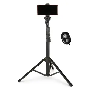 64-inch Extendable Tripod for iPhones and Smartphones, Selfie Stick Mode and Phone Tripod Mode, Black