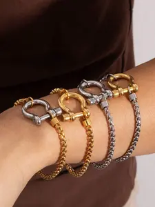 Stainless Steel Asymmetric Bracelet, Elegant Minimalist Bangle for Women, Creative Fashion Waterproof Party Jewelry Gift, Daily Wear Accessory, Best Friend Present, Stainless Steel Bracelets, Fashionable Bangle