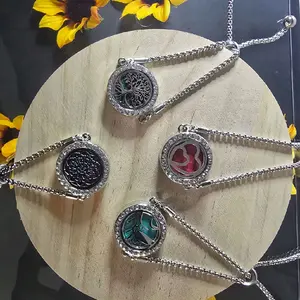 Aromatherapy Diffuser Bracelet Stainless Steel Locket with Adjustable Band for Essential Oils and Aromatherapy Therapy