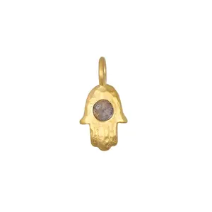 Satya Jewelry Hamsa Labradorite Charm for Charm Necklace or Bracelet- One year warranty