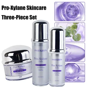 FATAZEN Pro-Xylane 3-Piece Set (Toner, Serum, Cream)Potent Anti-Inflammatory, Unclogs Pore Sebum, Exfoliates Dead Skin Cells, Nighttime Acne Care Kit