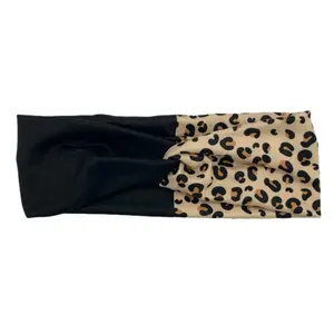 Two tone black leopard headband