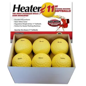 11 Inch Optic Yellow Dimpled Combo Pitching Machine Softballs - Regulation Weight