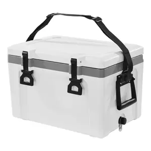 Portable Cooler, 26 QT Hard Cooler with Ice Retention, Heavy-Duty Handles and Strap, Lightweight Rigid Material Insulated Portable Cooler, Suitable for Family Picnics and Short Trips