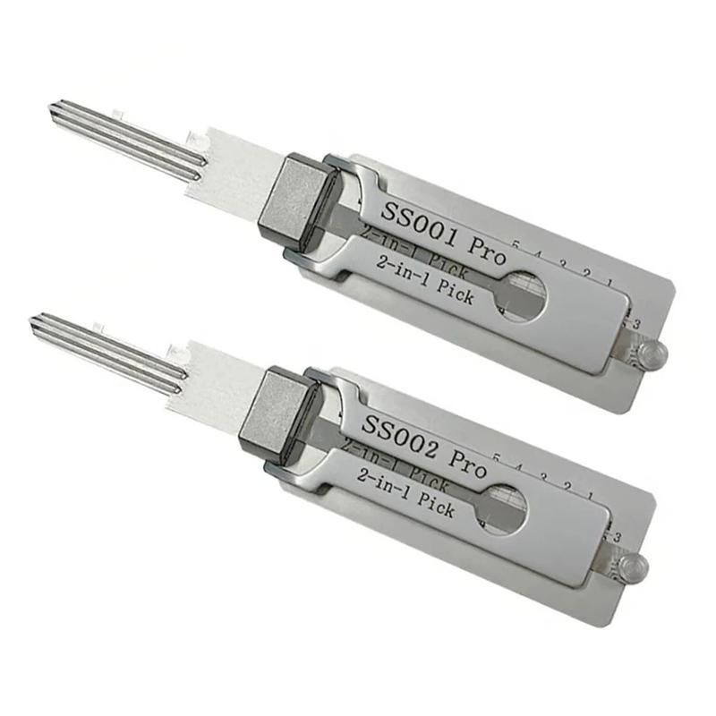 2-in-1 Stainless Steel Key Decoder - Precision Hook Pick Kit| Portable O-ring & Lock Repair Tool