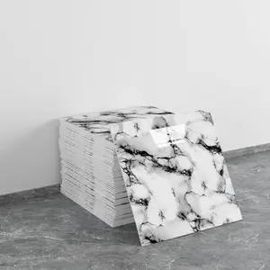 10/20 PCS marble peel-to-stick waterproof PVC shower wall panels, bathroom splash splashes, tiled wall suitable for bedrooms, kitchens, 30 cm x 30 cm (ink and white,19.4 square feet)