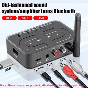 Wireless Audio Adapter Receiver for PC, Car Speaker Amplifier with 3.5mm Jack Aux Input 2rca USB, High Fidelity Stereo Bluetooth-compatible 6.0