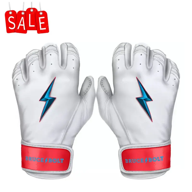 Men's Bear Series Short Cuff Batting Gloves-White, durable grip lightweight breathable material enhanced control comfortable fit for baseball softball training games