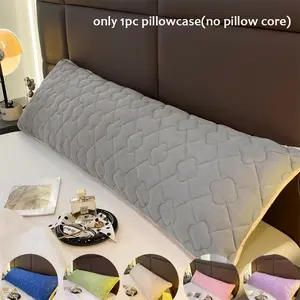 1pc Milk Velvet Long Pillowcase (Unstuffed), Double Bed Body Pillow Cover, Ultra-Soft Skin-Friendly Pillow Protector, Durable Bedding Accessories