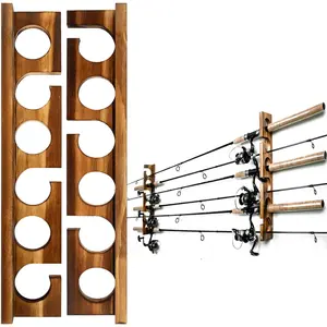 Holds Up to 6 Rods Fishing Pole Rod Racks Wall or Ceiling Mounted Fishing Pole Rod Holders for Garage Storage Organizer Fishing Gear Equipment for Men Women
