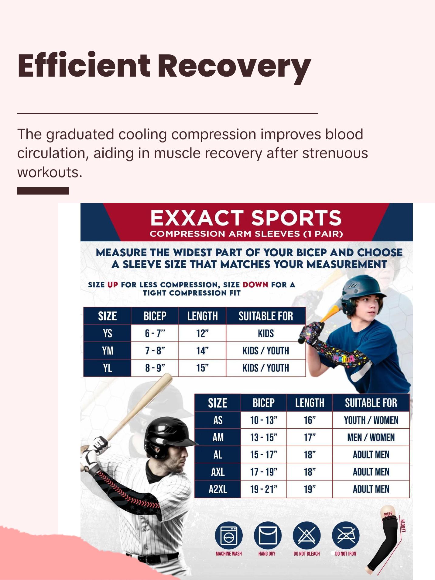 Exxact Sports 1 Pair Compression Arm Sleeves for Men Women, Breathable Baseball Arm Sleeve Football Sleeves Youth Adult - (Autism)