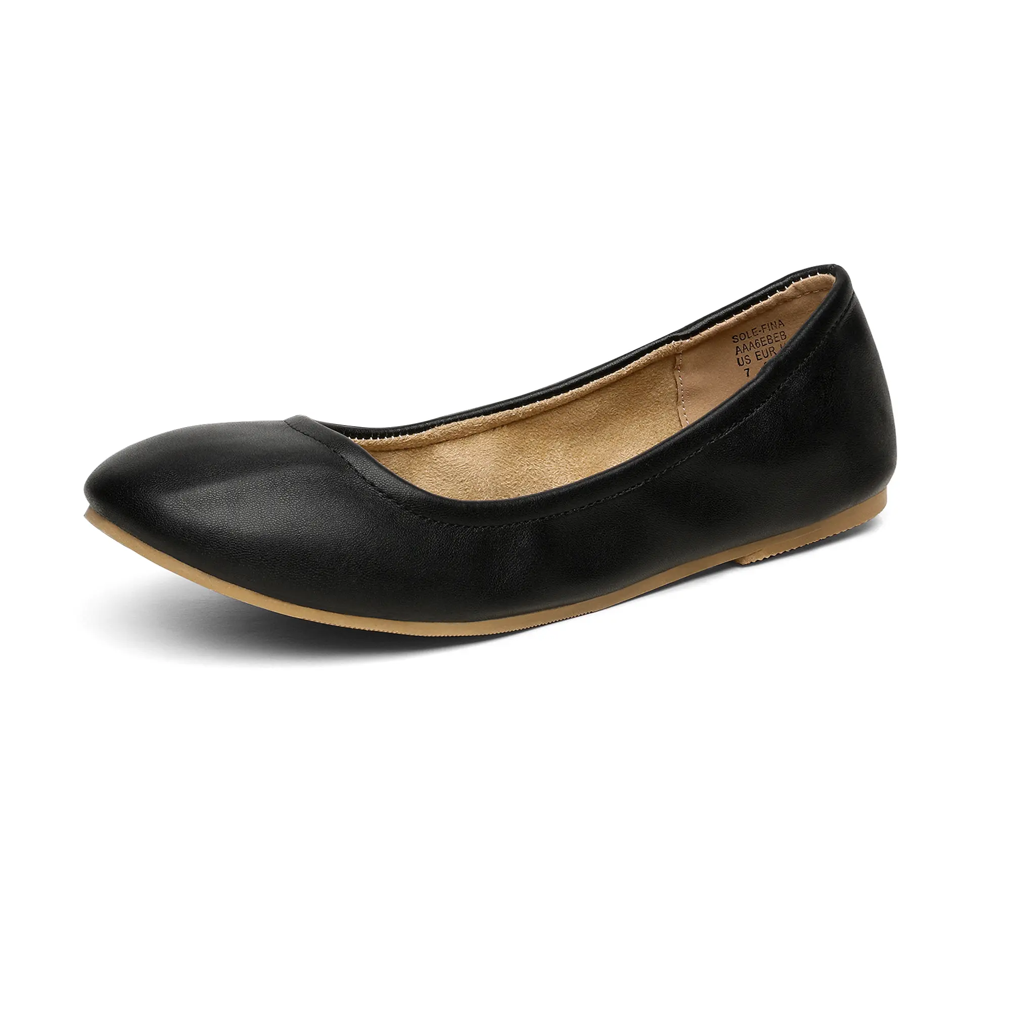 DREAM PAIRS Women's Classic Soft Rubber Closed-Toe Slip-On Fabric Ballet Flats - Comfortable Shoe for Daily Wear