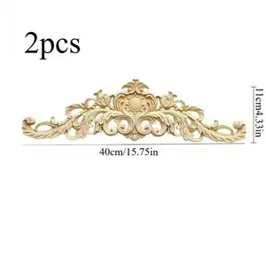 2PCS 3D Wood Carved Wall Applique, Nordic Vintage INS Home Wall Decor for Living Room, Bedroom, Study and Hallway, Decorative Wooden Wall Accent for Layered Interior Style