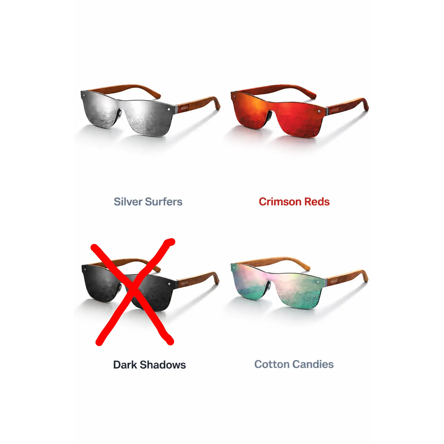 Unisex High 5 Hater Blockers Bamboo Sunglasses, Natural Wood Frame, Fashion Eyewear
