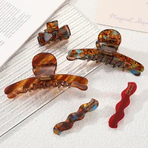 5PCS Retro French Tortoise Hair Clip Set Vintage Claw Clips & Barrettes for Thick Hair Trending Aesthetic 2025 Handmade in France Hair Pin Set Hairpins