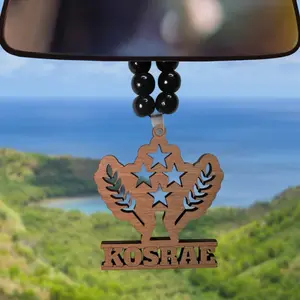 Kosrae Ornament - 1/4 Inch Thick Wood Cherry Hickory Mahogany Unfinished 4-5 Inches Long Side Stylish Accessory