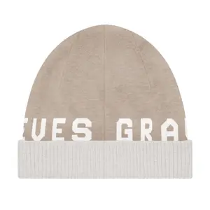 Carbon Stencil // Two Tone Knitted beanie - Snowcap