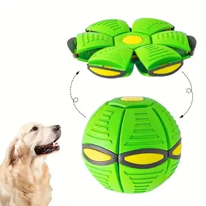 Dog Toys Outdoor Fun Flying Saucer Ball with Magic Deformation UFO Design & 3 LED Lights Decompression Gift for Boys Girls   Christmas Supplies Christmas gift