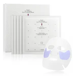 2-in-1 Eye & Face Masks Skincare, 100nm Collagen Face Mask for Improves Cheek Contour, Anti-Wrinkle and Firming, Infused with Birch Sap, Water-Free Korean Face Mask Sheet,Super 8A Collagen Fine-sculpting Mask 5 pcs/box * 3 boxes