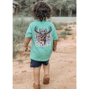 Camo Buck Bruh Short Sleeve youth Tee #southernboy clothes, toddler boy clothes, western baby clothes, trending summer, casual, gift for son, cotton, family shirt