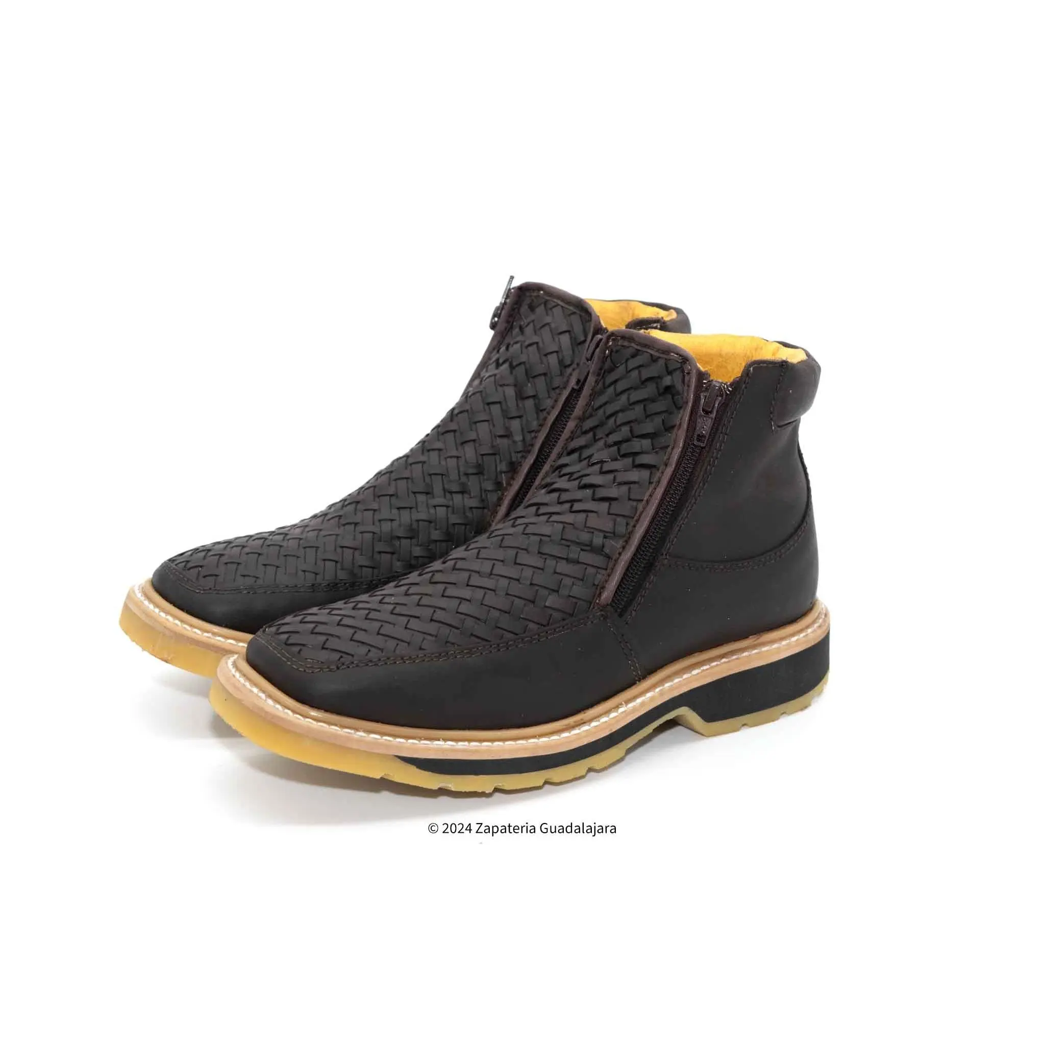 MEN'S DOUBLE DENSITY NON-SLIP SOLE PETATILLO BROWN LEATHER BOOT-H61M3194 WORKBOOTS