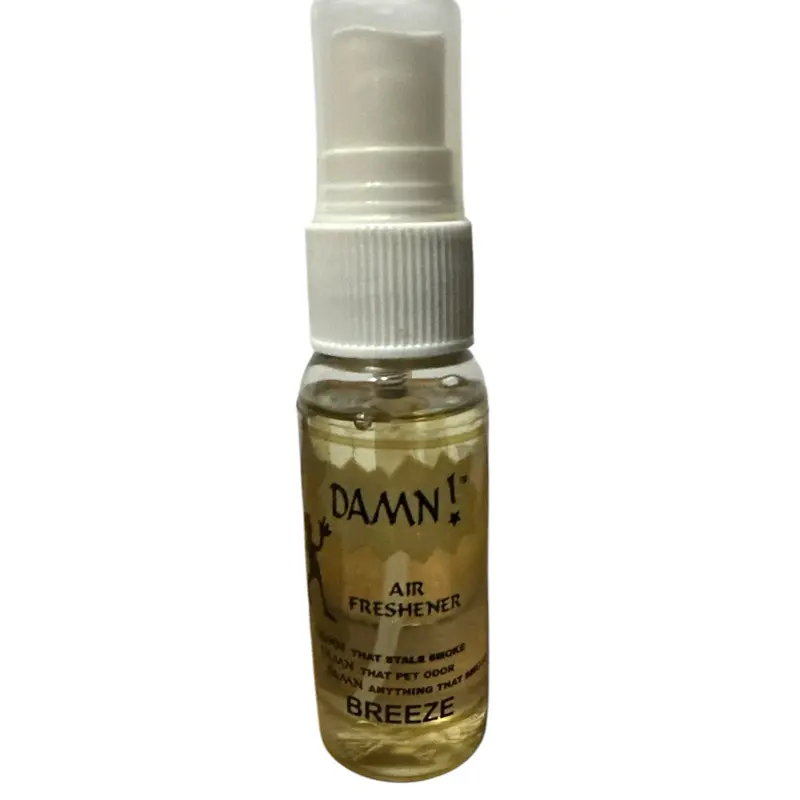 Damn Air Freshener Breeze 1 oz - This light fresh  scented air freshener is perfect for home, car and office. Our breeze scent is a pleasant soft scent. An indulging fresh and clean scent that reminds you of the oceanside.- Ideal for Car , Home & Office