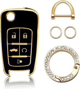 Compatible with Chevy Key Fob Cover with Keychain Lanyard