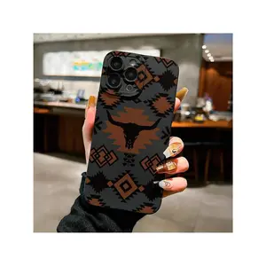 Western Cow Pattern Phone Case, Anti-Drop Cellphone Protective Case, Total Protective Shockproof Mobile Phone Cover For IPhone, Casing